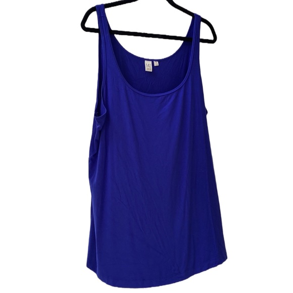 💙 14th & Union Bright Blue Stretch Knit Tank Top, Plus-Size 2X - Picture 2 of 10